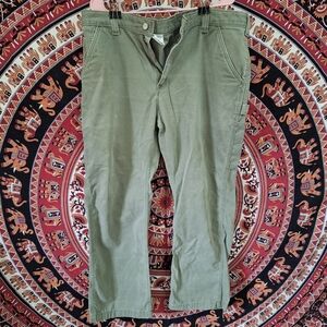 Carhartt 38x30 Men's Carpenter Pants Style B324 Army Olive Green